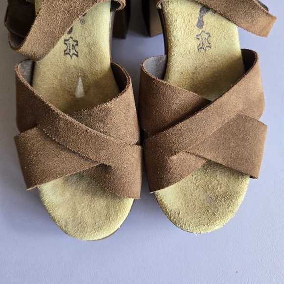 BioNatura Suede Platform Sandals Women's 9 Retro‎ 70s Boho Hippie Eclectic Comfy - Picture 7 of 11
